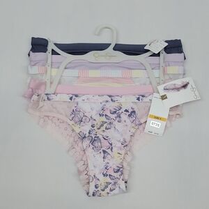 Jessica Simpson Tanga Girls' Floral and Striped Tanga Set - Pink, Purple, Blue